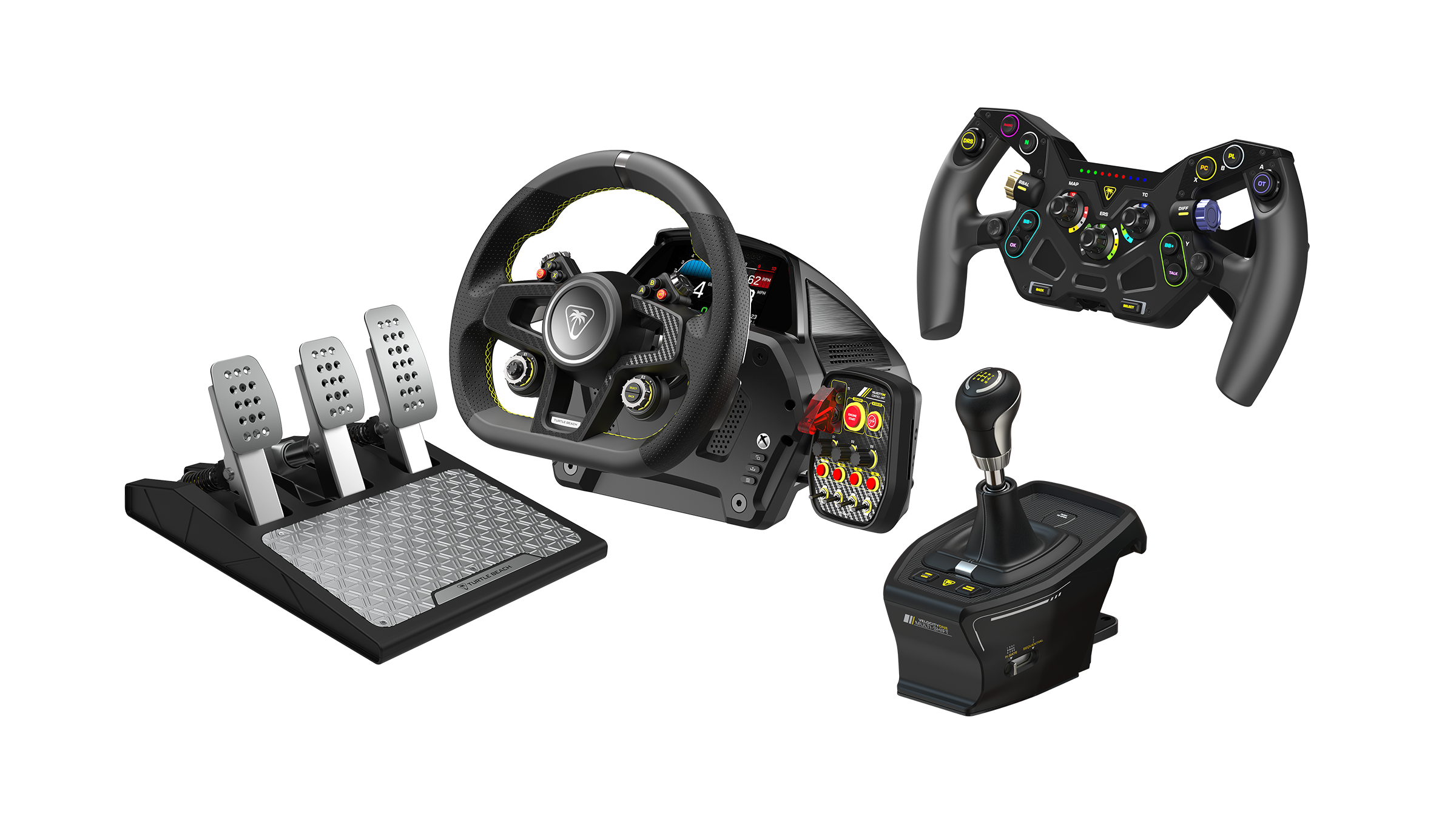 Turtle Beach - VelocityOne Race Wheel & Pedal System + VelocityOne F-RX Formula Wheel + VelocityOne Multi-Shift Bundle