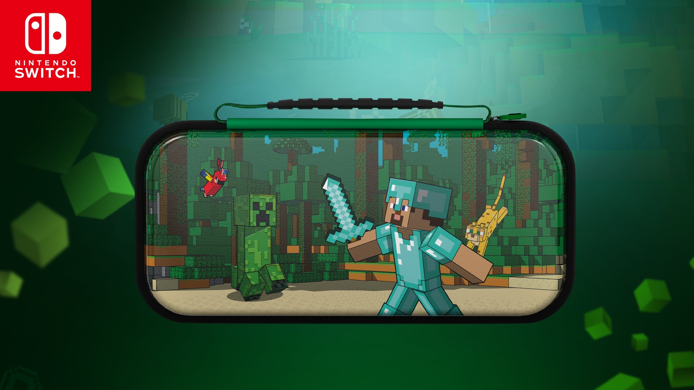 Turtle Beach - PDP REALMz Wireless Controller: Minecraft Forest Biome + Travel Case Plus Minecraft Forest Battle for Nintendo Switch Bundle - Image 3