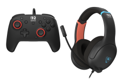 Turtle Beach - Airlite Fit Wired Gaming Headset - Charcoal Black + Rematch Wired Controller for Nintendo Switch 2 Bundle